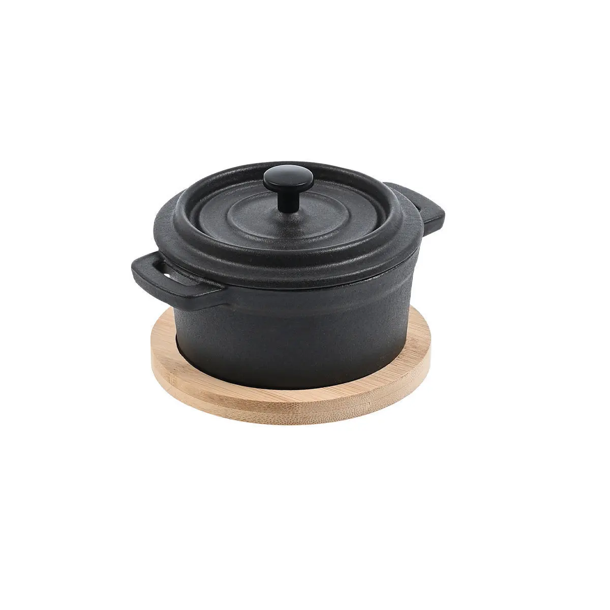 Cocotte aus Gusseisen mit Bambus-Boden Estia Home Art