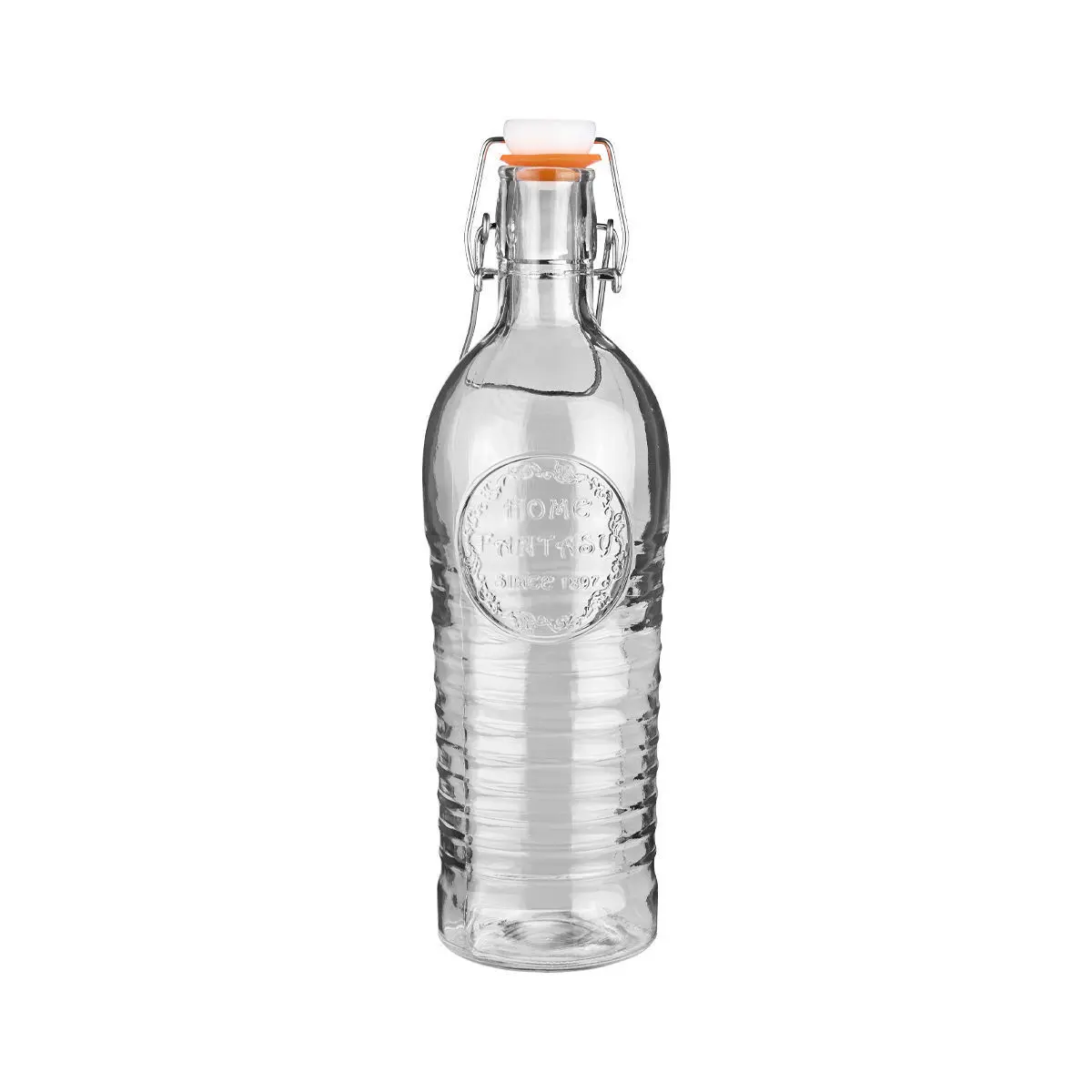 Glasflasche mit Metalldeckel und Clip Estia Home Art
