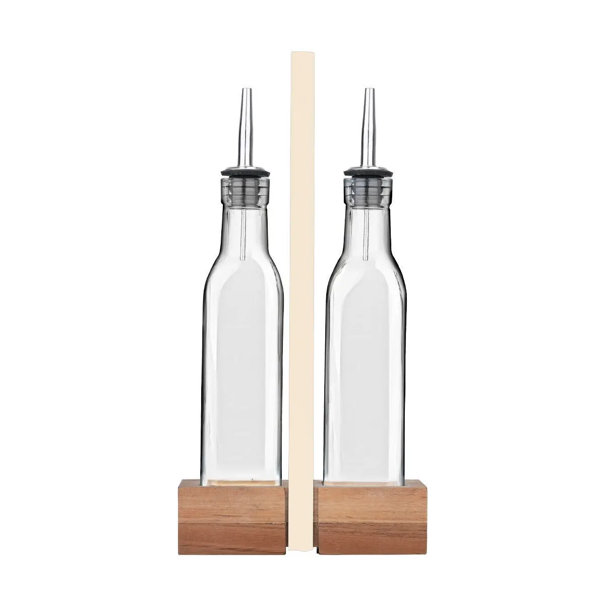 Öl- und Essigflasche mit Holzständer Estia Home Art Allure (x2)