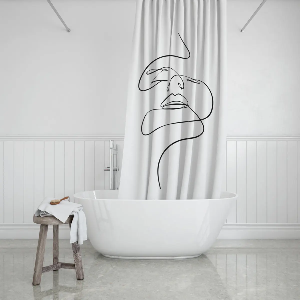 Duschvorhang aus Polyester Estia Home Art Line Art