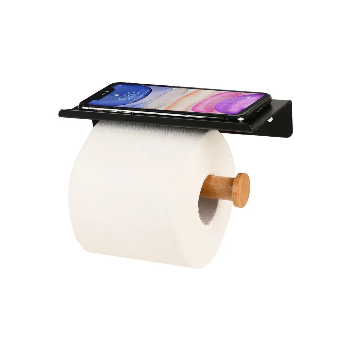 Wandtoilettenpapierhalter mit Smartphone-Halterung Estia Home Art Bamboo Essentials