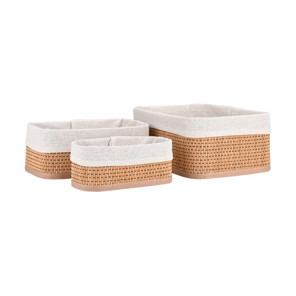 Panier de rangement avec lin Estia Home Art Essentials (x3)