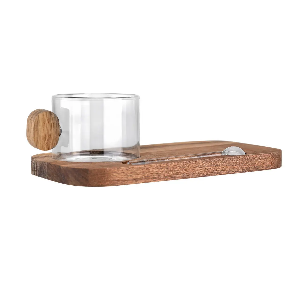 Glasbecher mit Holztablett und Löffel Estia Home Art Allure