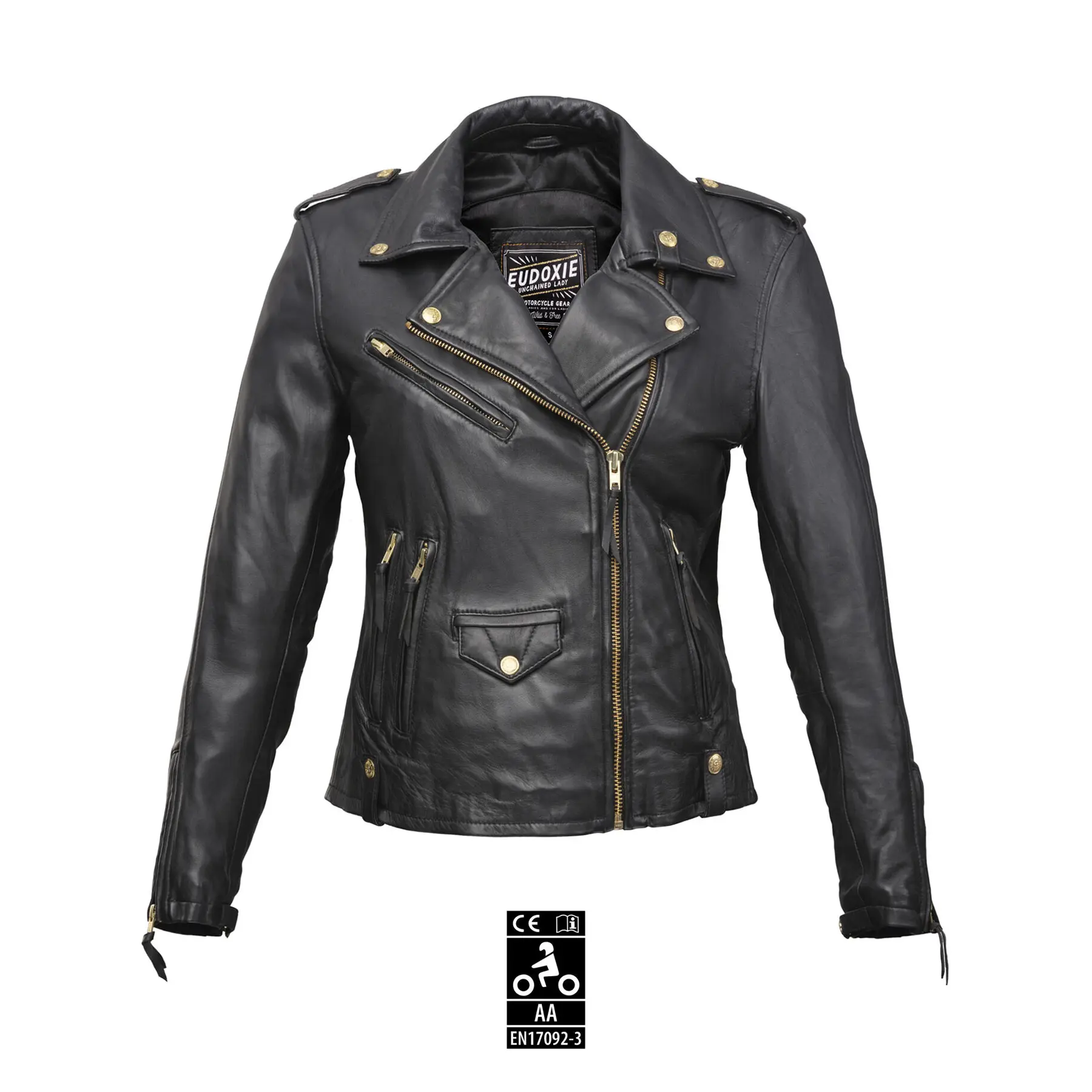 Leren motorjack voor vrouwen Eudoxie Suzy