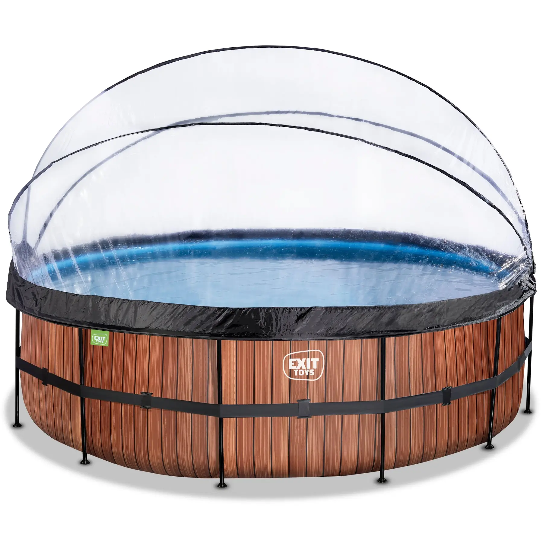 Piscine avec pompe filtrante à sable et dôme enfant Exit Toys Wood 488 x 122 cm Piscine avec pompe filtrante à sable et dôme enfant Exit Toys Wood 488 x 122 cm