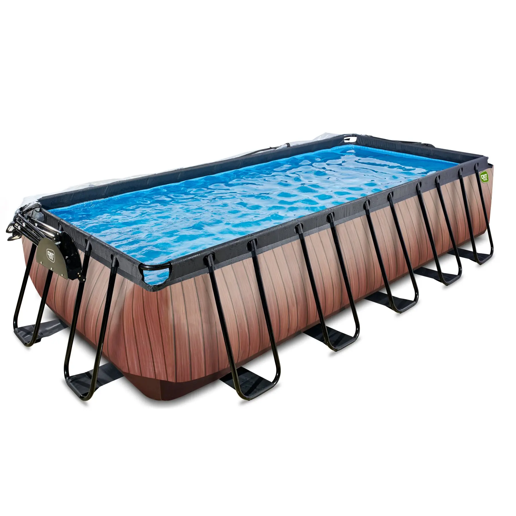 Piscine avec pompe filtrante à sable et dôme enfant Exit Toys Wood 540 x 250 x 122 cm