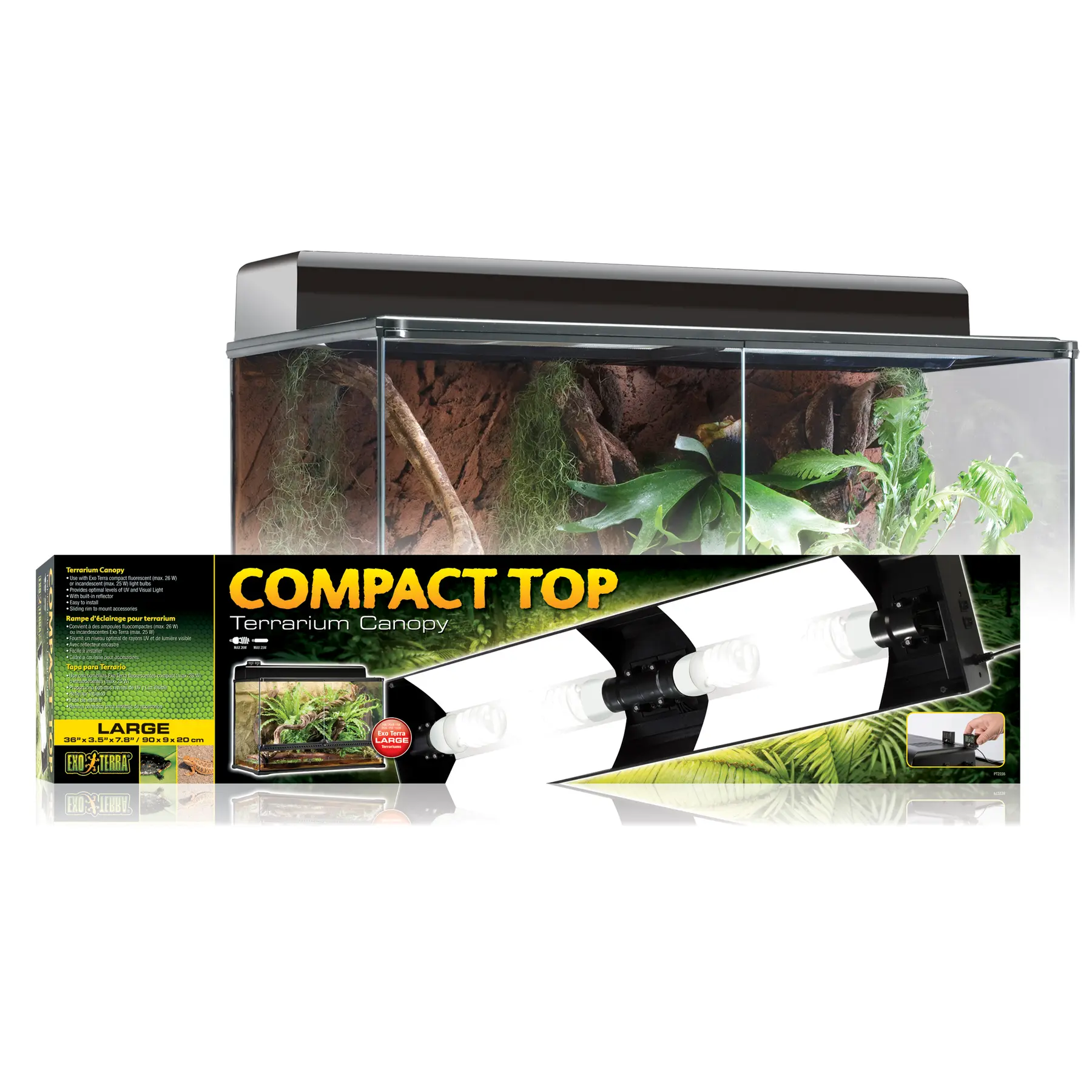 Rampe éclairage pour terrarium Exo Terra Compact Top L