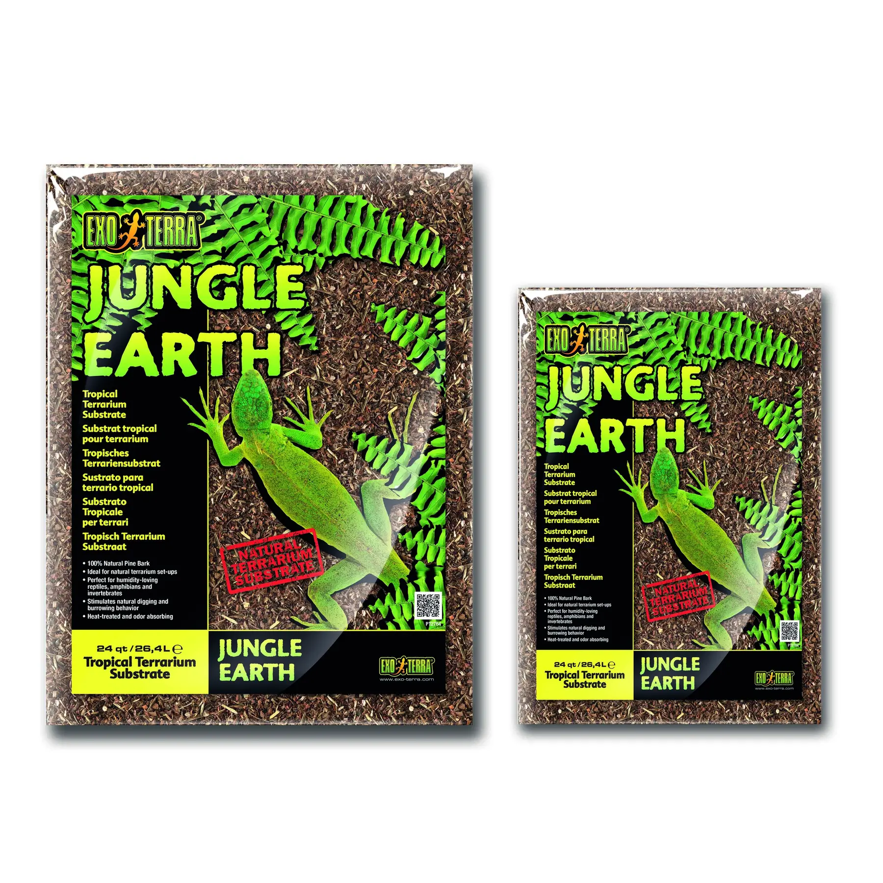 exo terra substrat naturel jungle earth 8,8 l - pour terrarium