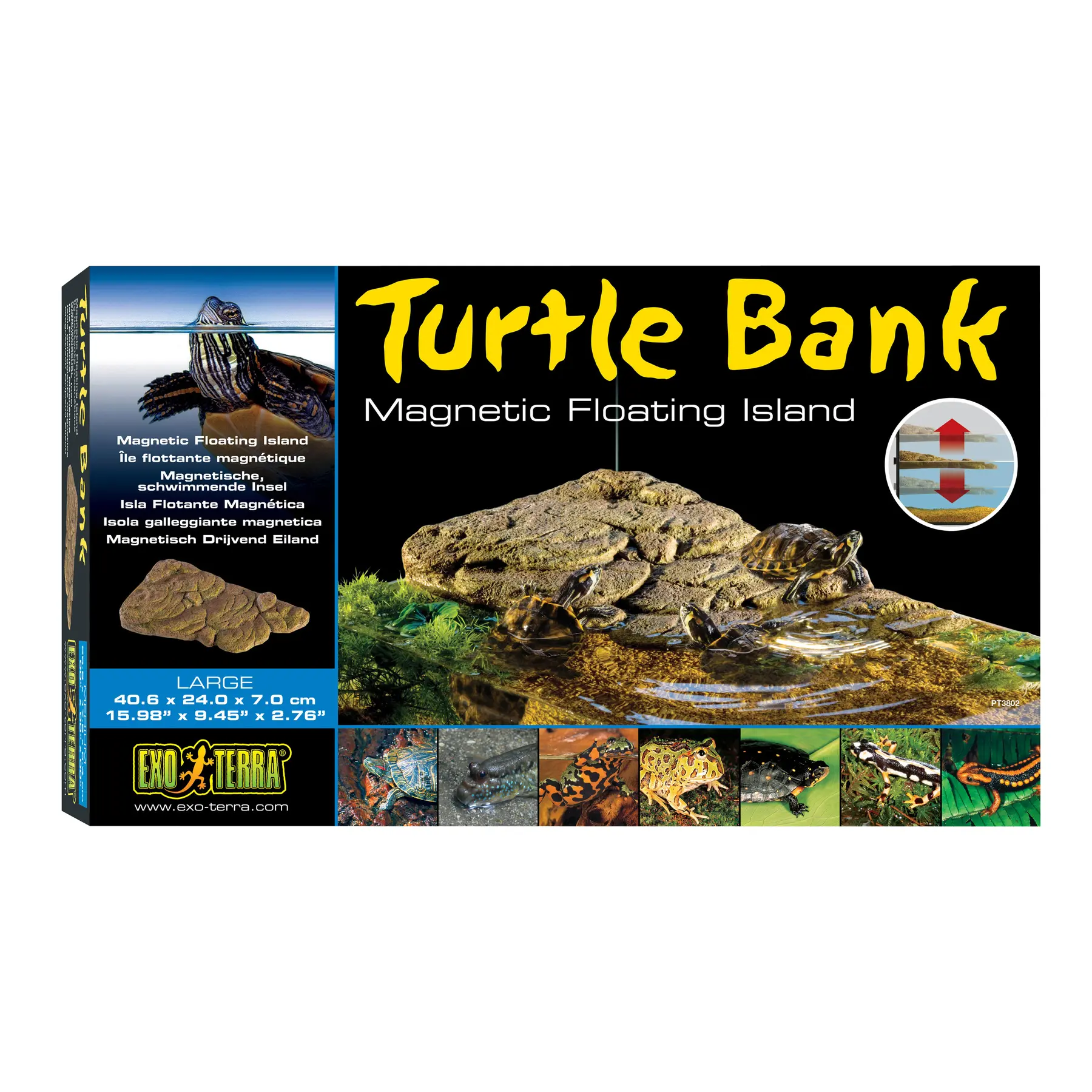 Exo Terra Braun Magnetisches Schwimmdekorationsset Turtle Bank Île