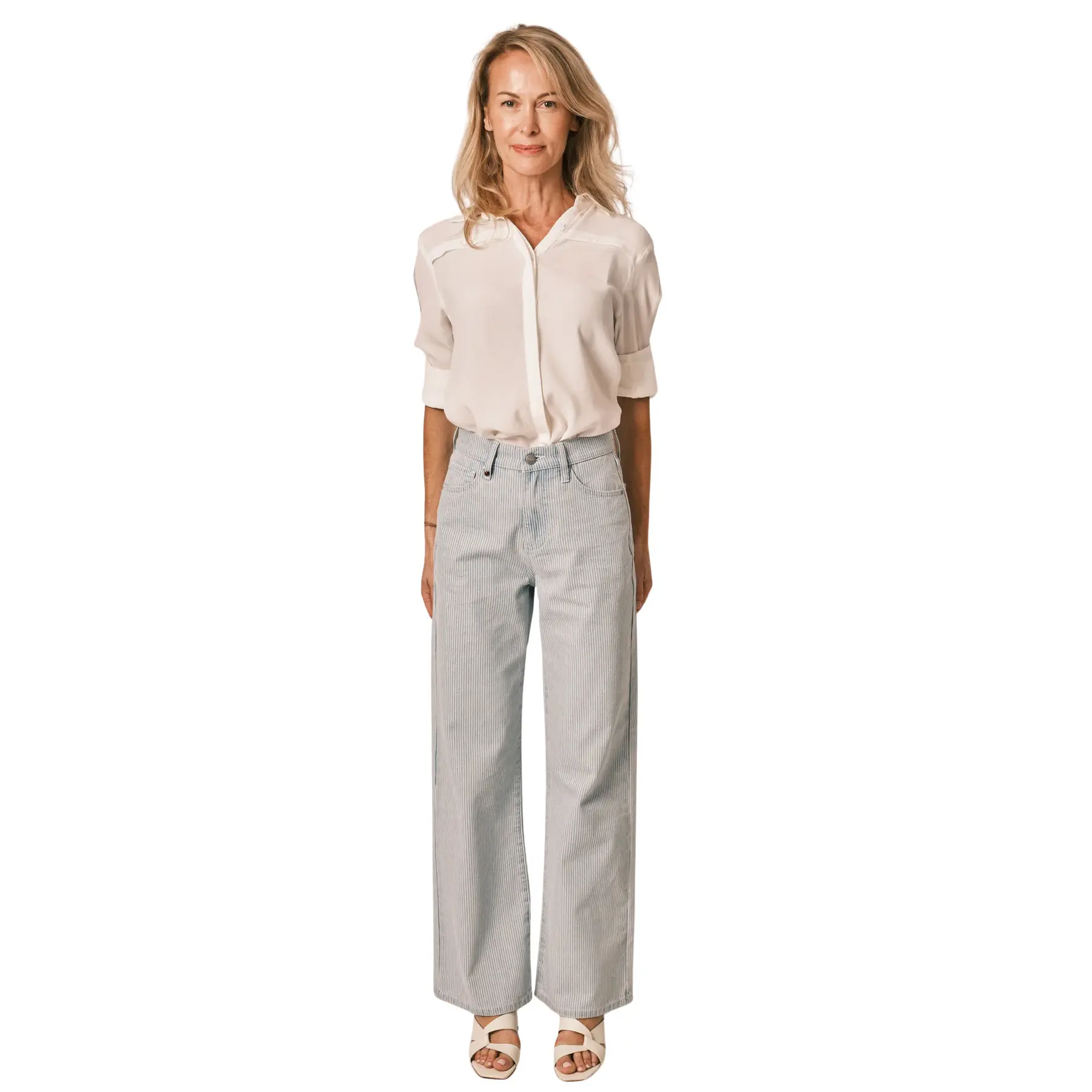 Glockenjeans aus Baumwolle für Damen F.A.M. Paris Forest