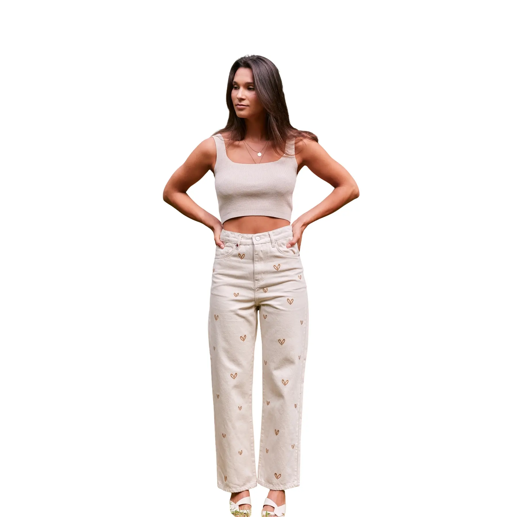 Jeans da donna F.A.M. Paris Pola Embro Heart