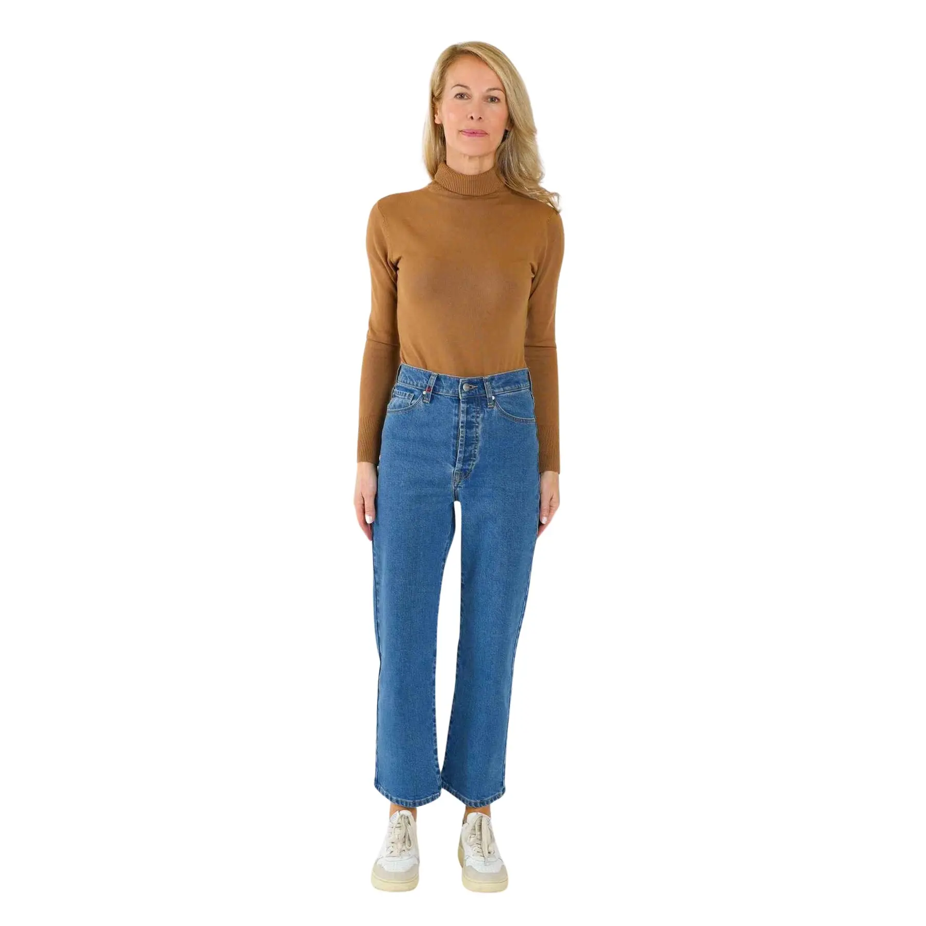Jeans a vita alta da donna in cotone  Pola