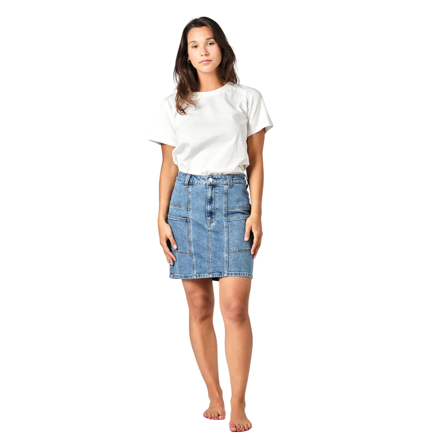 Jeansrock mit Seitentaschen für Damen F.A.M. Paris Agnes
