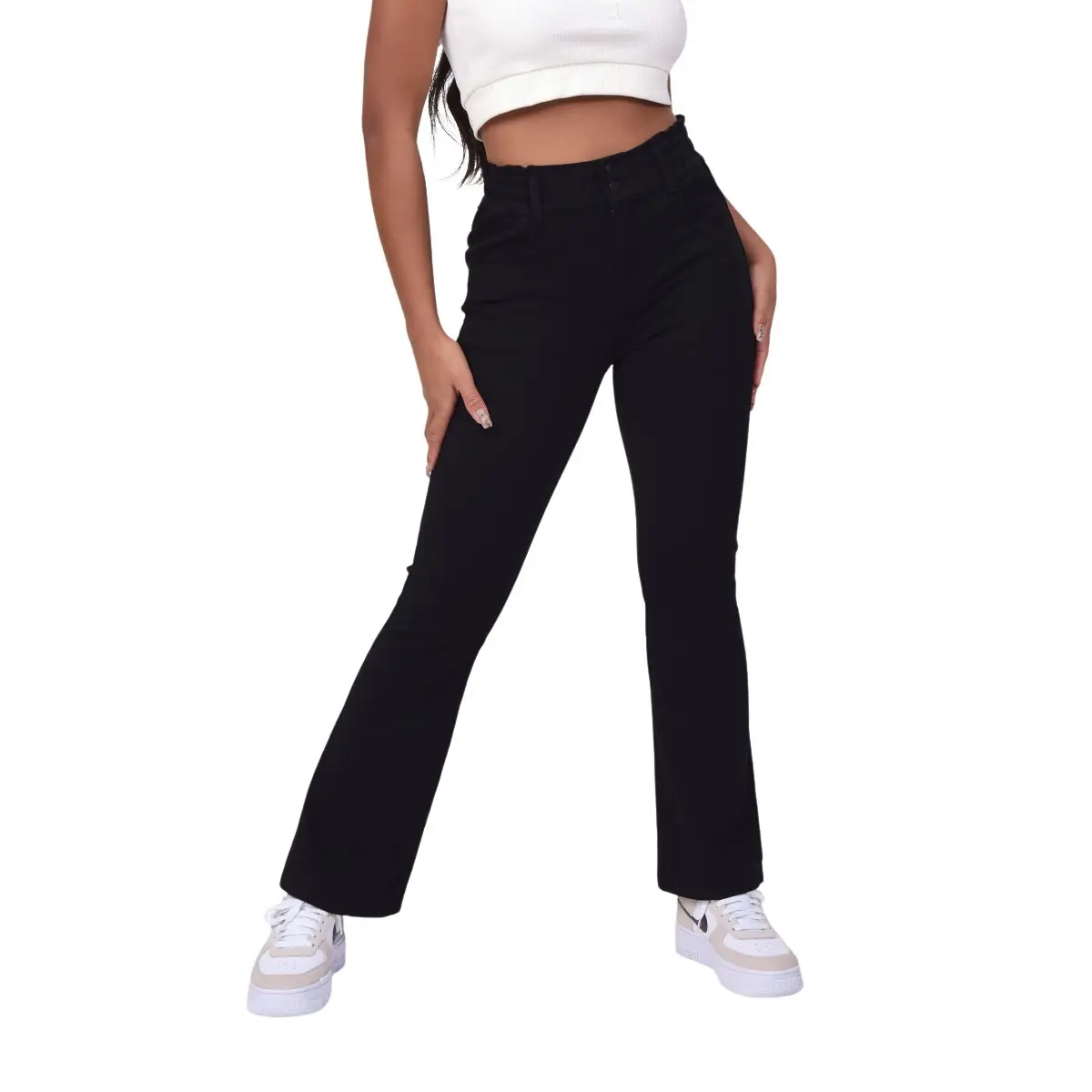 Jeans flare in stile sacchetto di carta per le donne Project X Paris