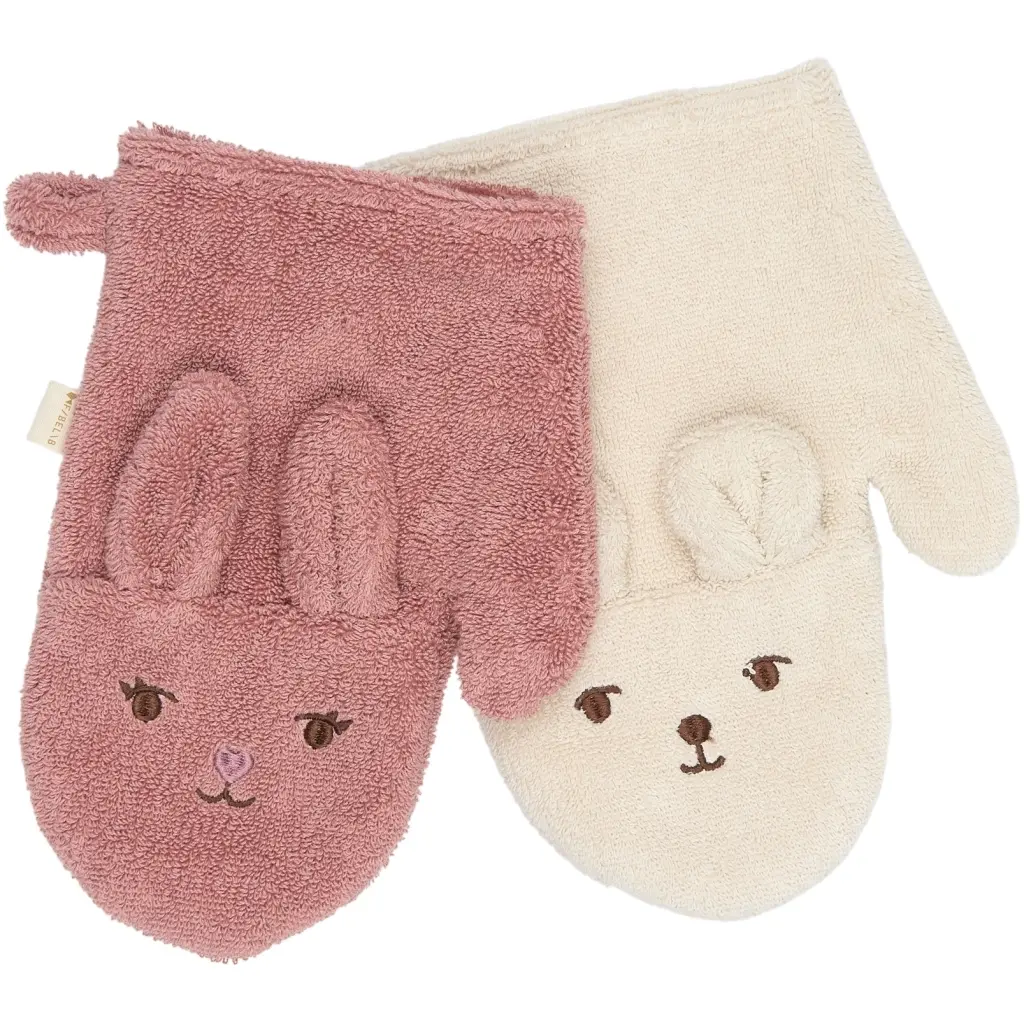 Gants de bain enfant Fabelab Bear and Bunny (x2)