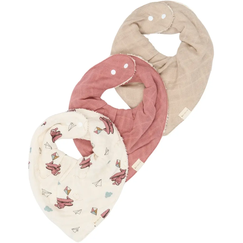 Bavoir bandana bébé Fabelab Air Plane (x3)