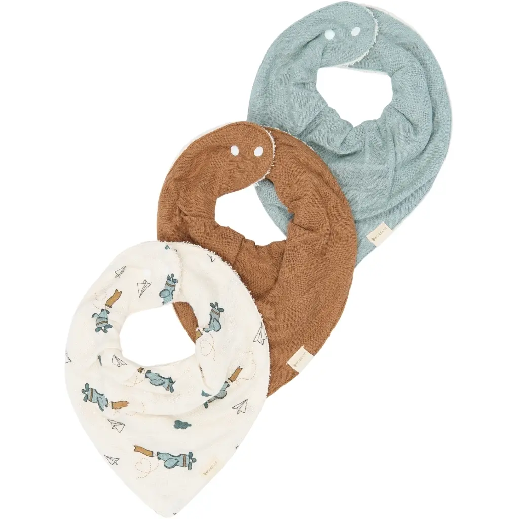 Bavoir bandana bébé Fabelab Air Plane (x3)
