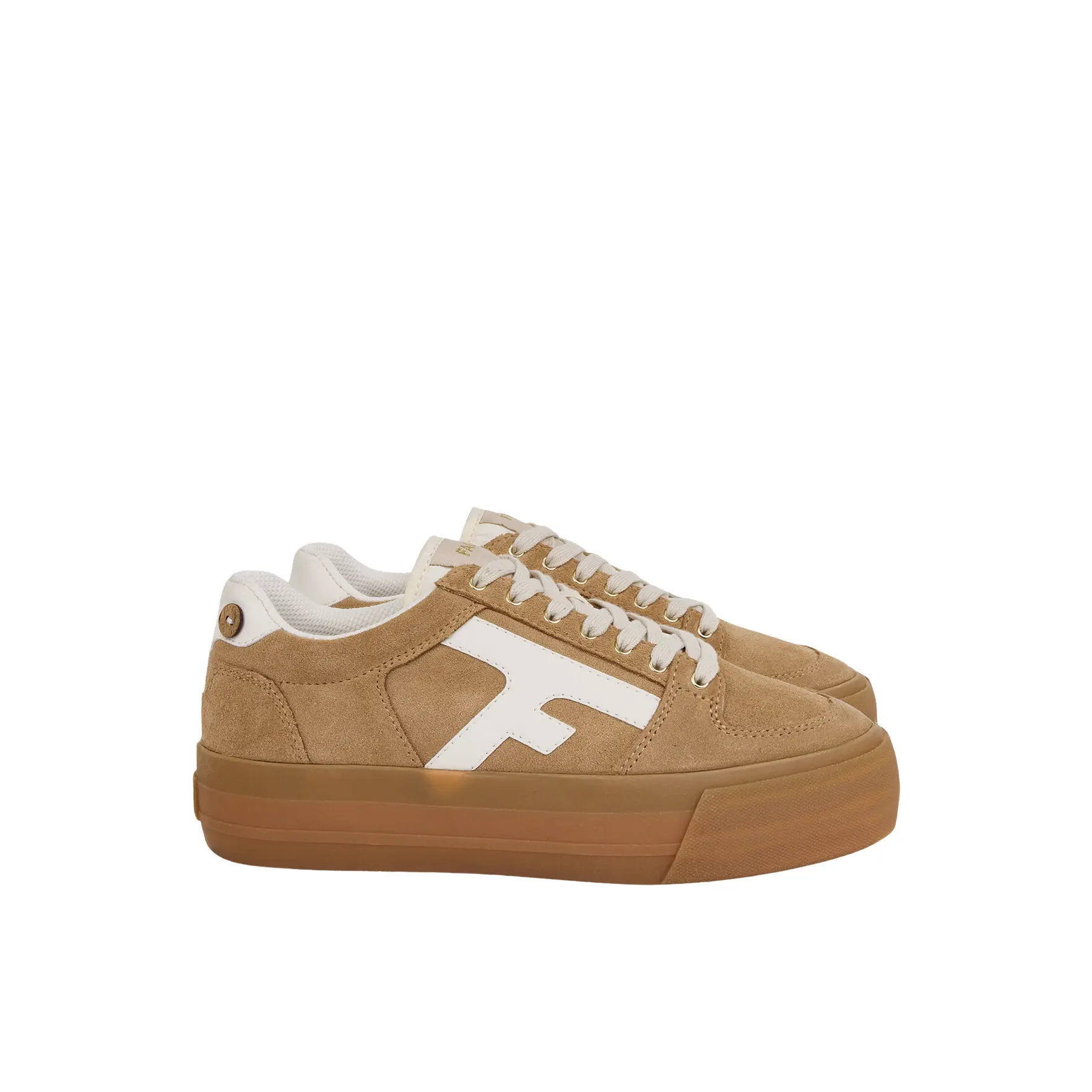 Sneakers platform in suede donna Faguo Walnut