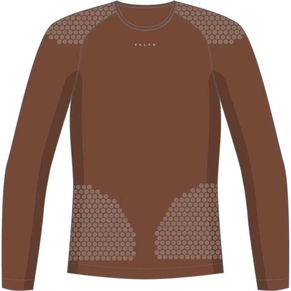 FALKE Wool-Tech Thermo Backpack-Ready sneldrogend wol functioneel materiaal functioneel shirt met lange mouwen heren bruin - maat S