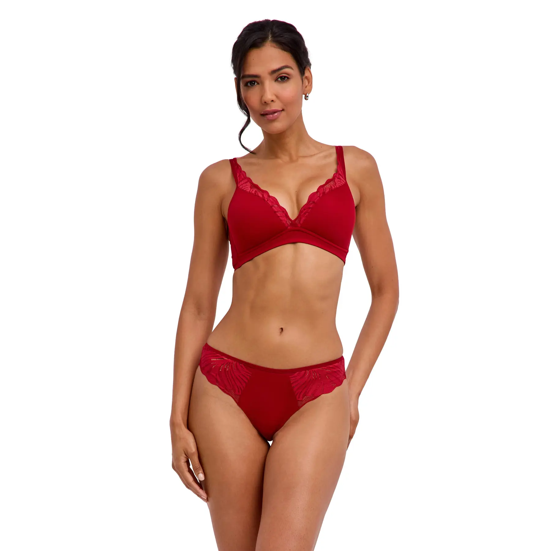 FALKE Delicate Touch High Apex met kant functioneel materiaal beha dames rood - maat S