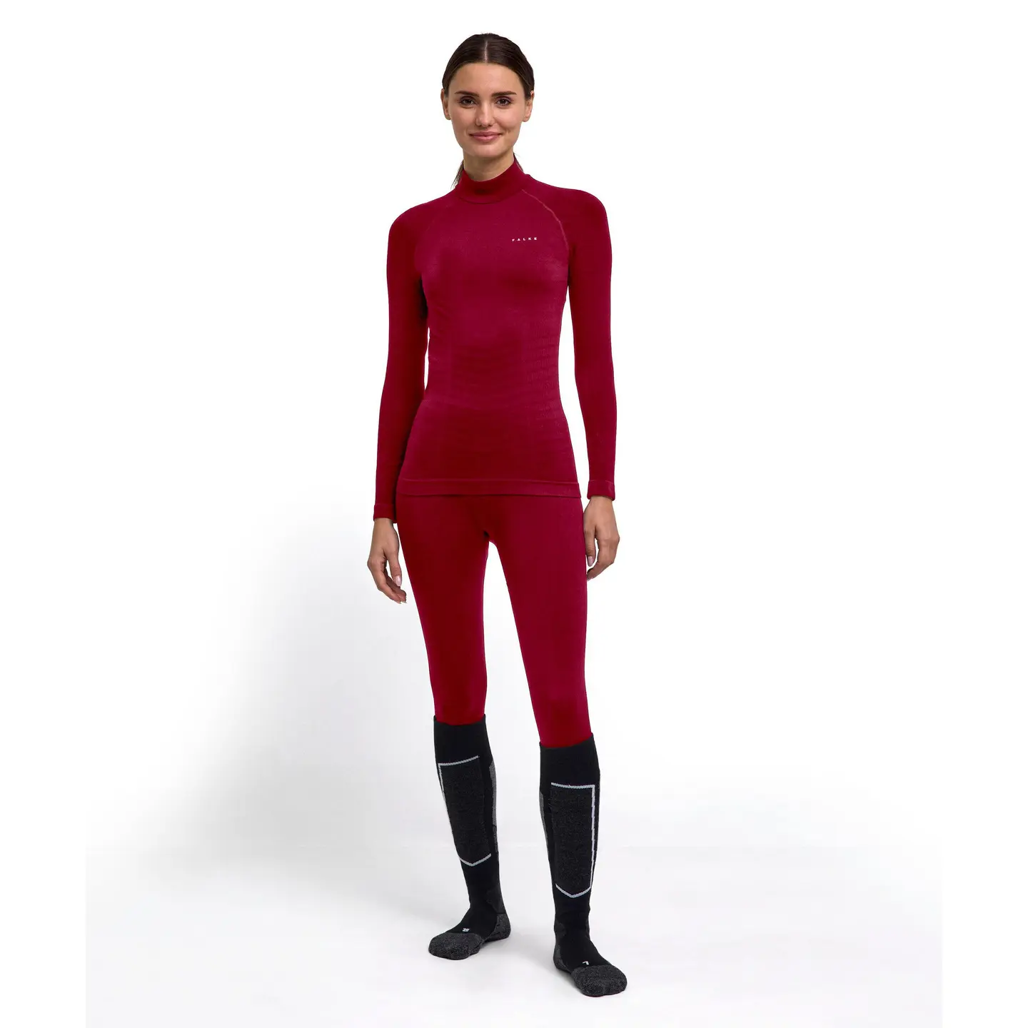 Maglietta a manica lunga da donna a manica con collo alto Falke Maximum Warm