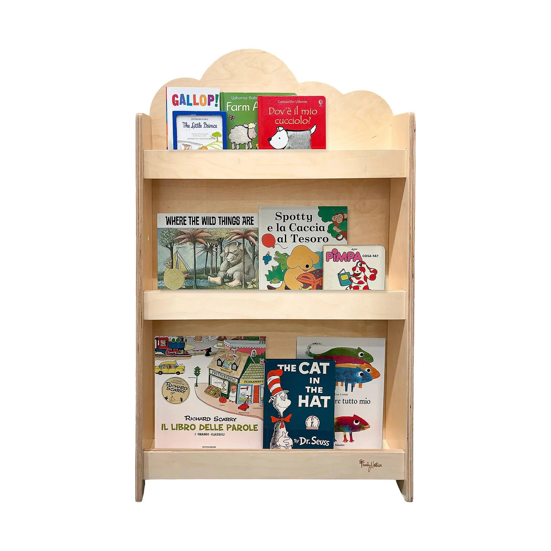 Bibliothèque à ouverture frontale Family Nation Montessori Cloud