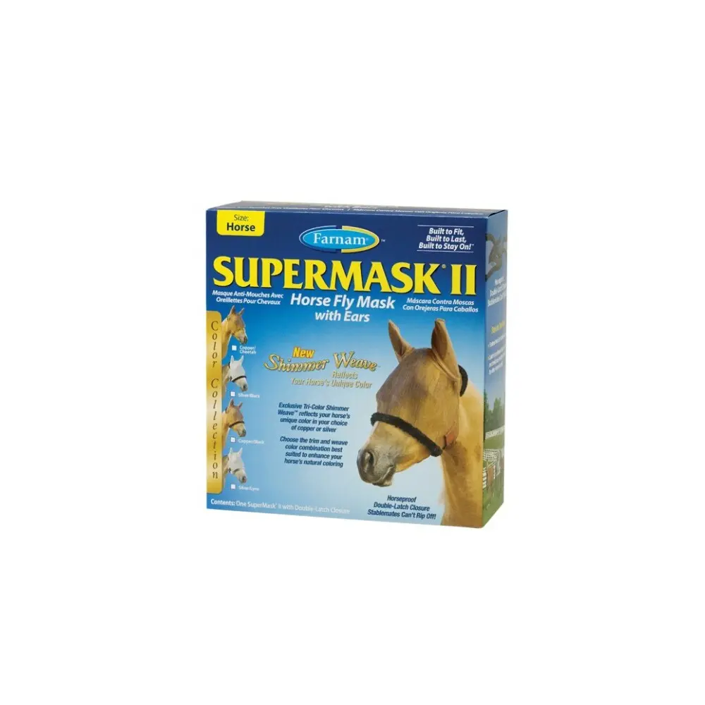 Anti-fly mask for horses without ears Farnam Supermask II Xl XL