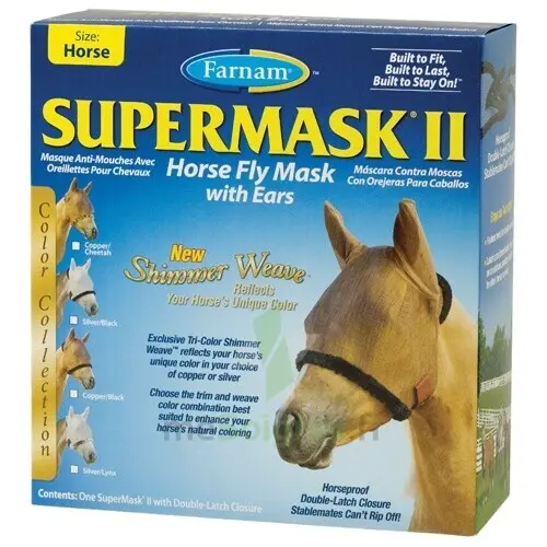 Anti-fly mask for horses with ears Farnam Supermask II Horse Horse