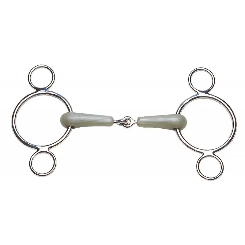 Feeling Blanc Mors Pour Cheval 3 Anneaux Flexi