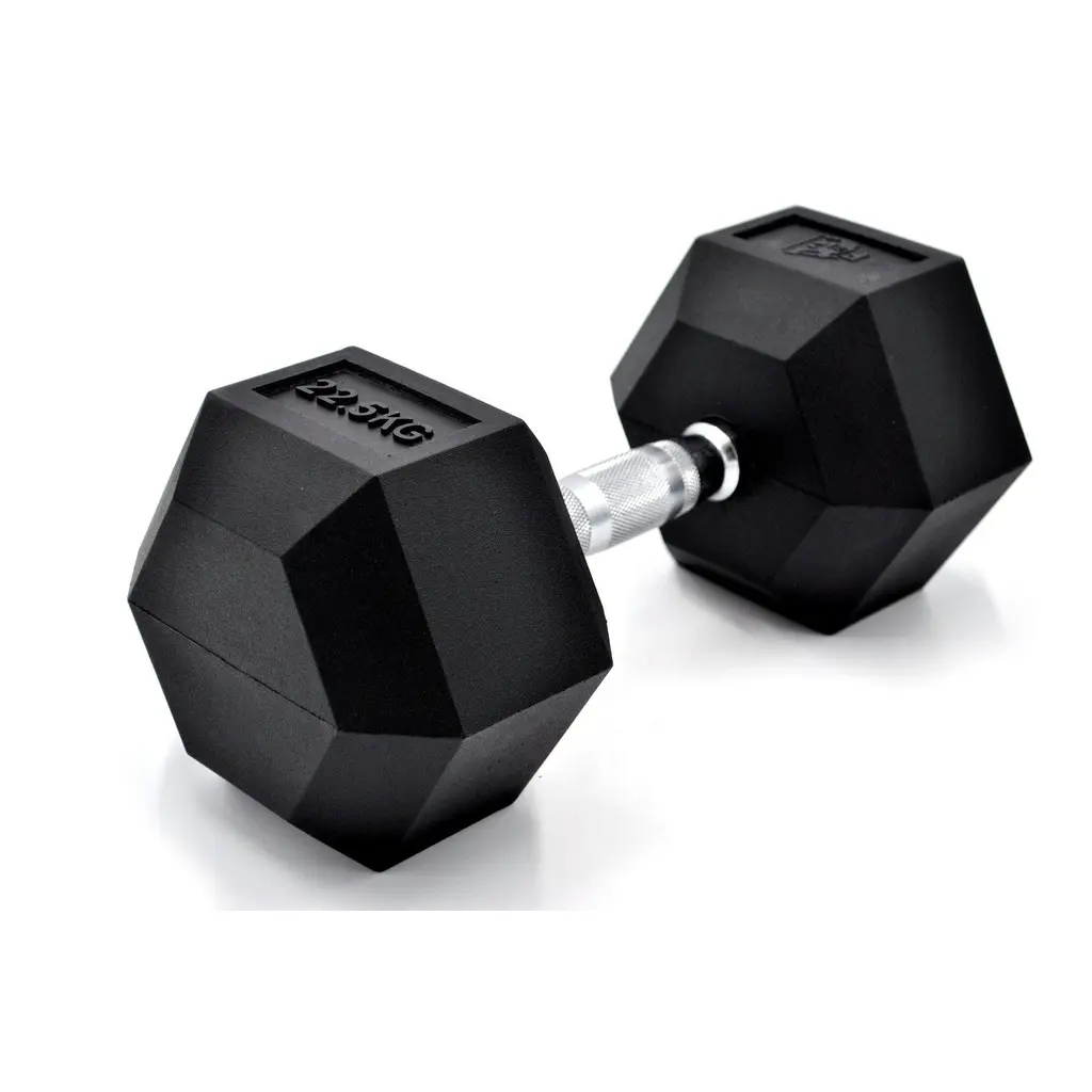 Sechseckige Hantel mit verchromtem Griff Fit & Rack