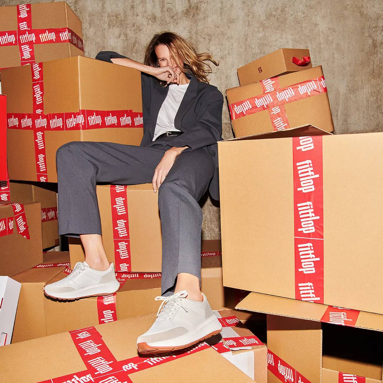 Scarpe da ginnastica in pelle da donna FitFlop F-Mode