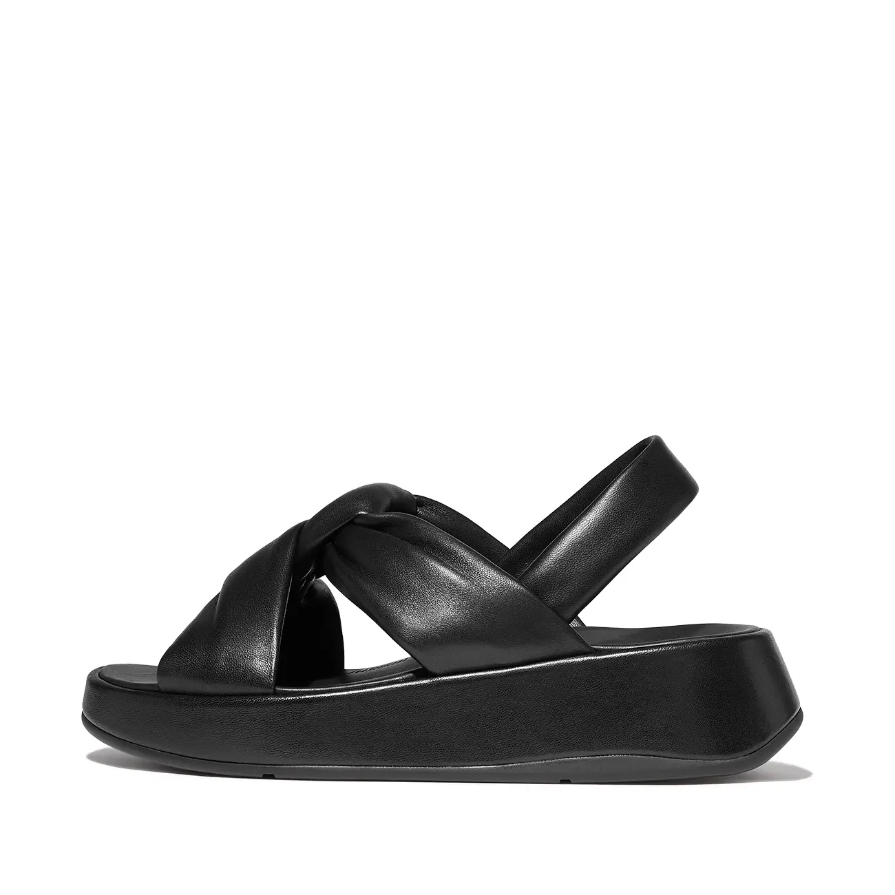 Sandali da donna FitFlop F-Mode Knot Soft-Leather Flatform B/Strap