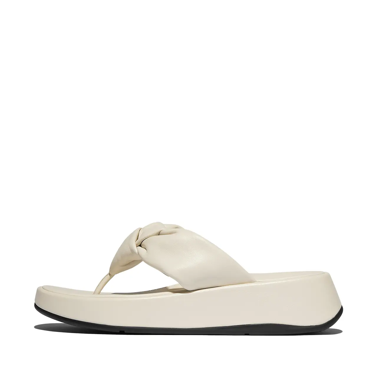 Sandalen für Damen FitFlop F-Mode Knot Soft-Leather Flatform Toe-Post