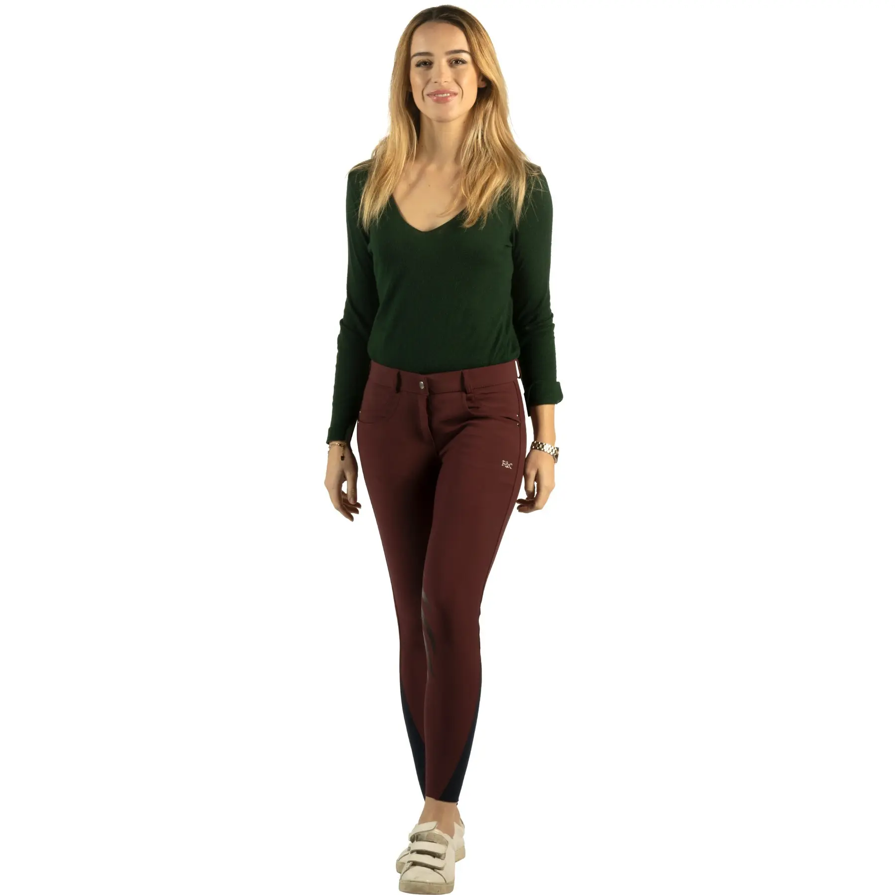 Women's mid grip riding pants Flags&Cup Pampelone