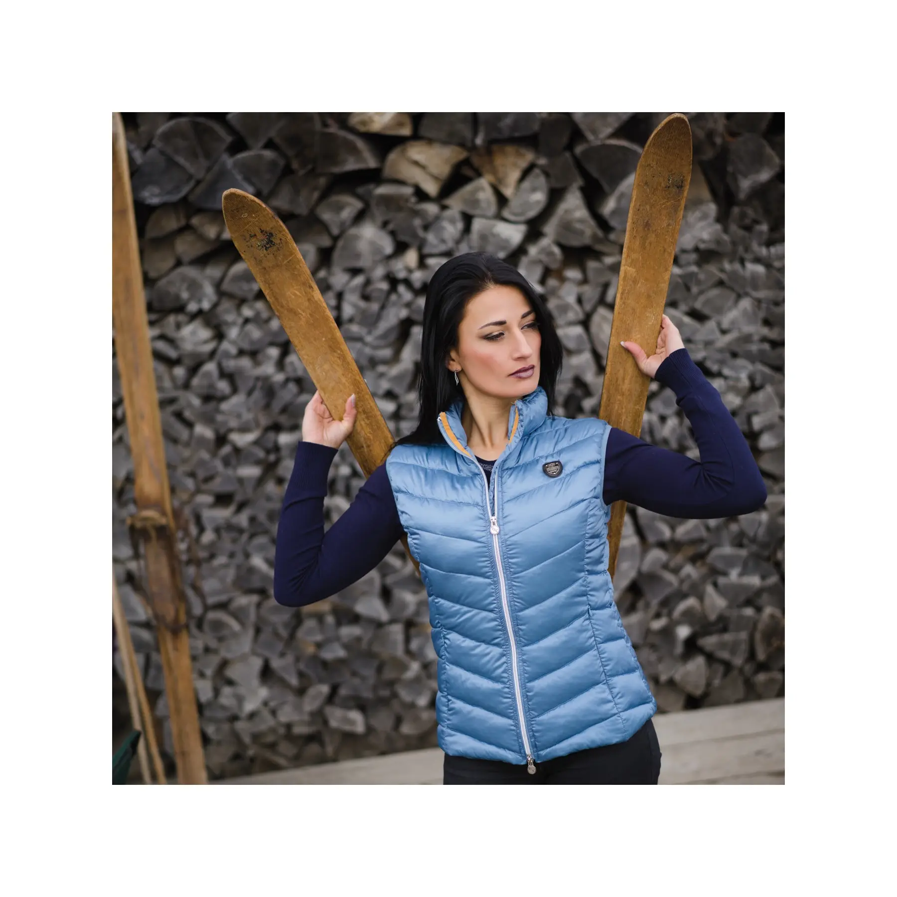 Sleeveless Puffer Jacket Flags&Cup Henna