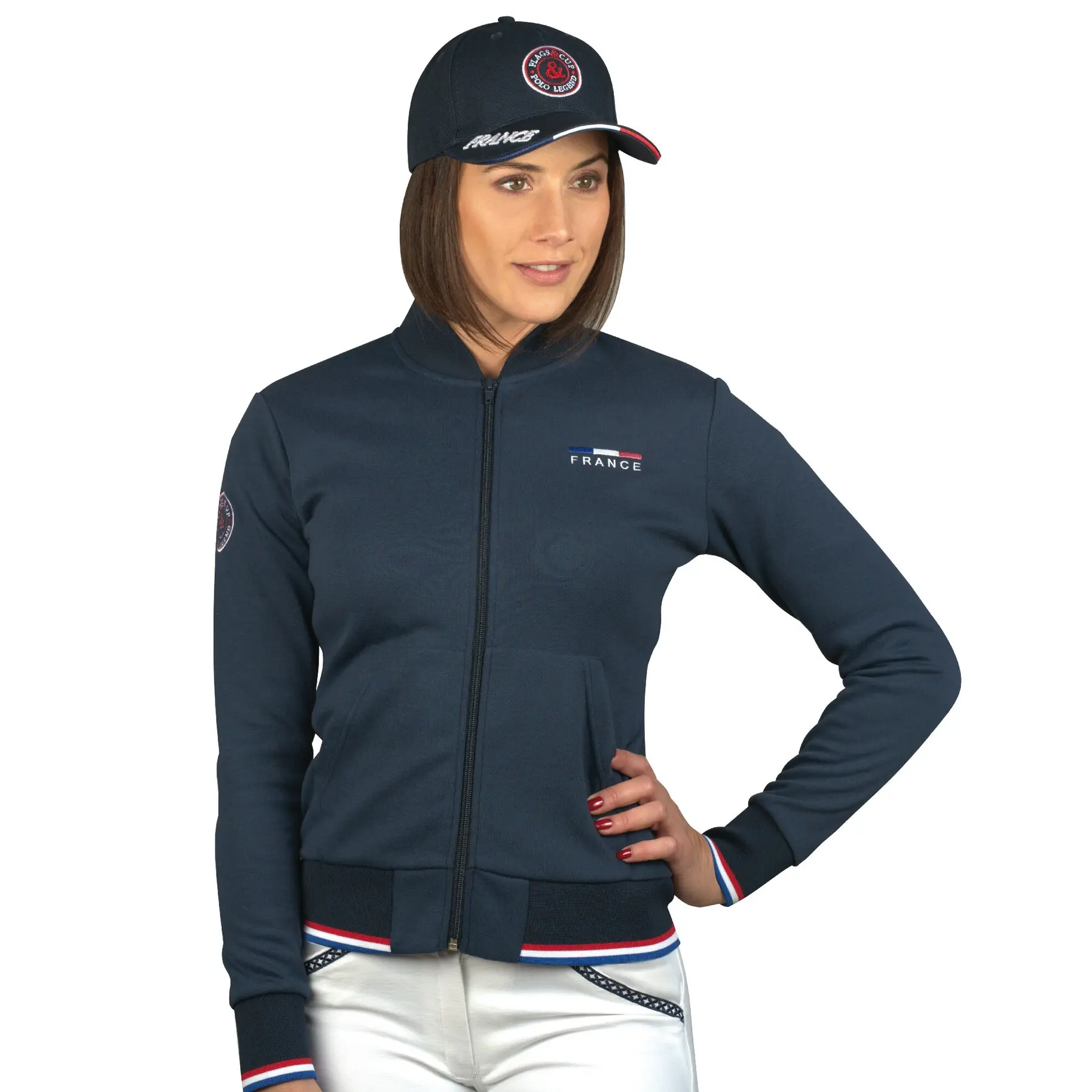 Women's zip-up riding sweatshirt Flags&Cup France - Limited Edition