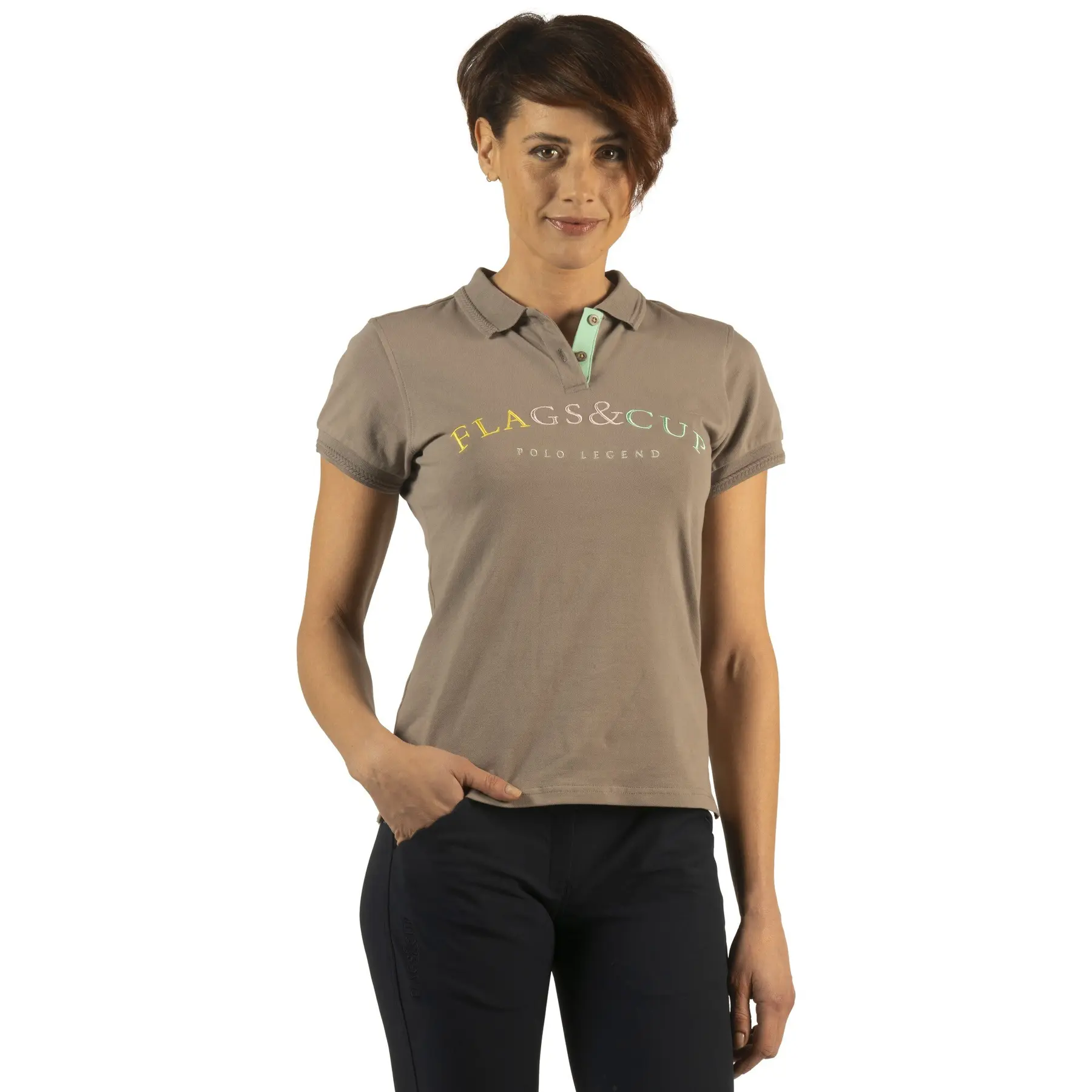 Women's riding Polo shirt Flags&Cup Kalamata