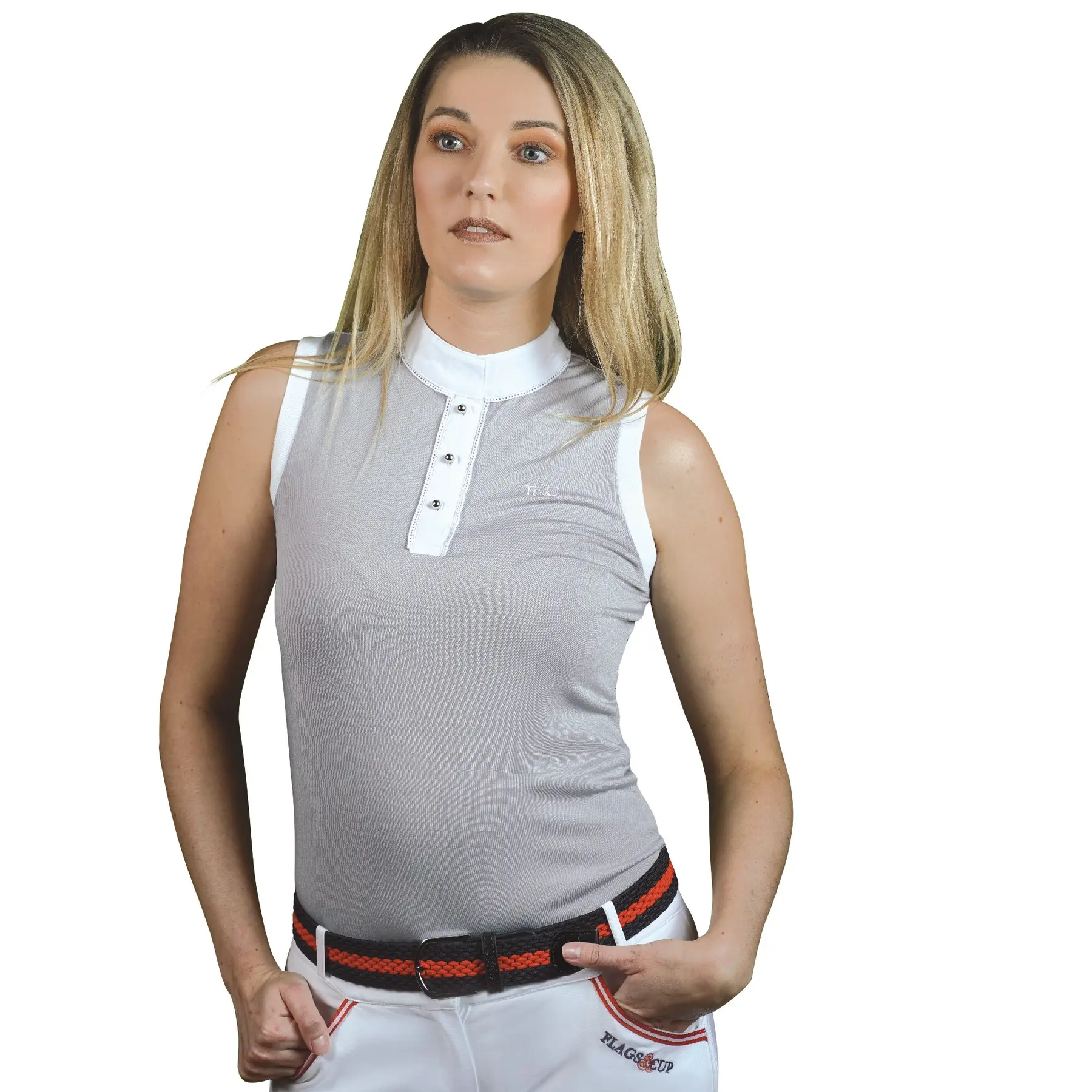 Women's riding polo Flags&Cup Candiba