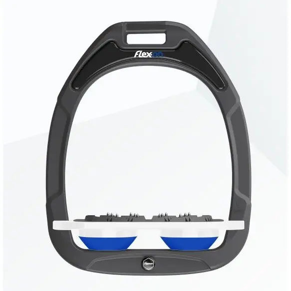 Ultra Grip Flache Steigbügel Anthrazit/Weiß/Blau Flex-On Green Composite