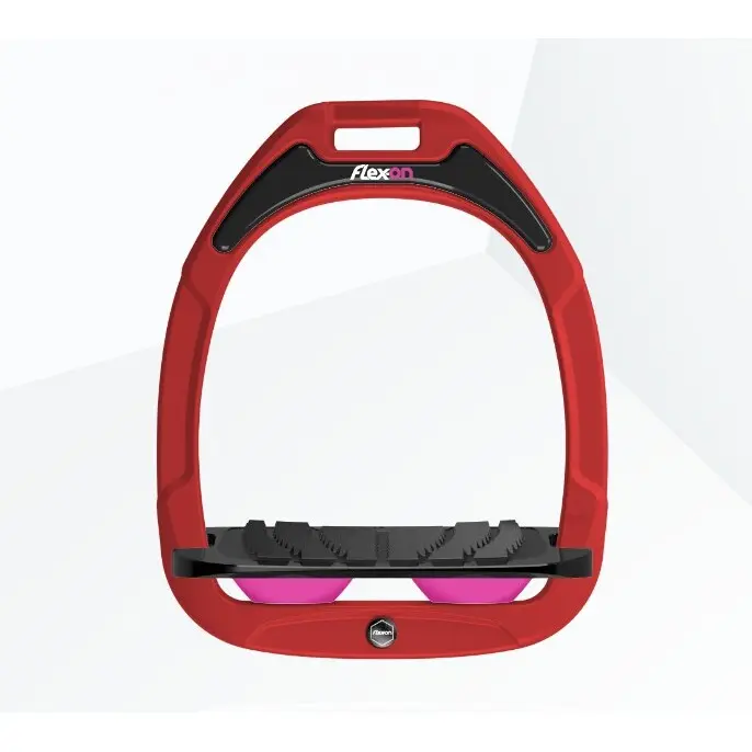 Schrägsteigbügel Grip Rot/Schwarz/Rosa Flex-On Green Composite