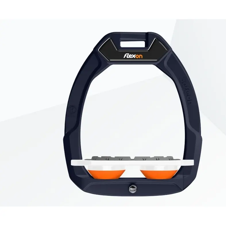 Flex-On Gris Étriers De Sécurité D’équitation Plat Grip Aluminium/Blanc/Orange Safe-On