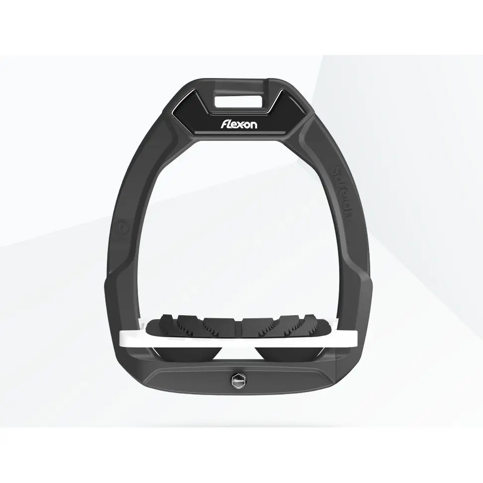 Sicherheitssteigbügel Reiten Neigung Grip Anthrazit/Weiß/Schwarz Flex-On Safe-On