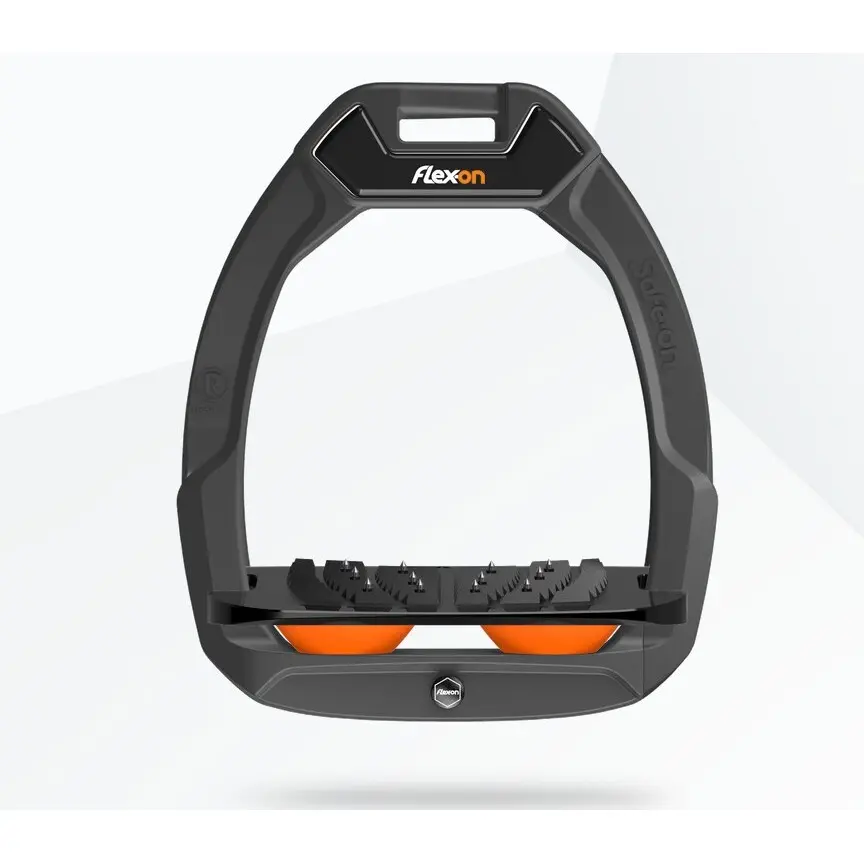 Sicherheitsreitsteigbügel Neigung Ultra Grip Anthrazit/Schwarz/Orange Flex-On Safe-On