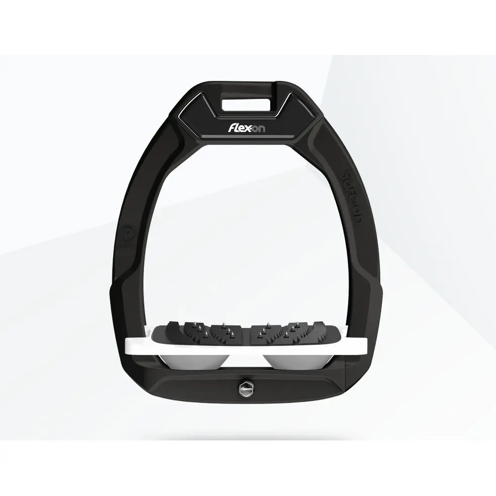 Sicherheitssteigbügel Reiten Neigung Ultra Grip Schwarz/Weiß/Blau Flex-On Safe-On
