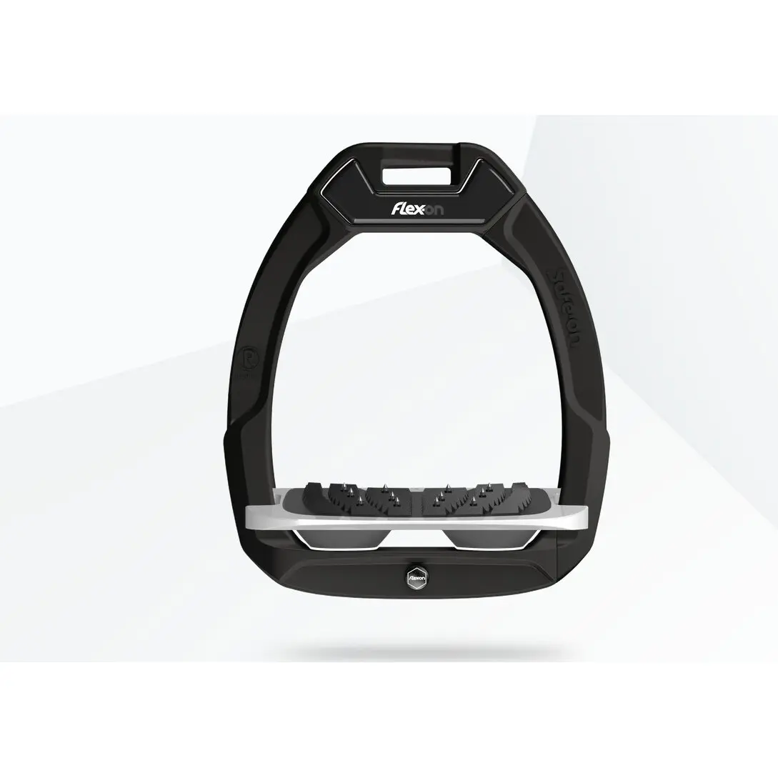 Sicherheitssteigbügel Reiten Schräg Ultra Grip Schwarz/Grau/Anthrazit Flex-On Safe-On