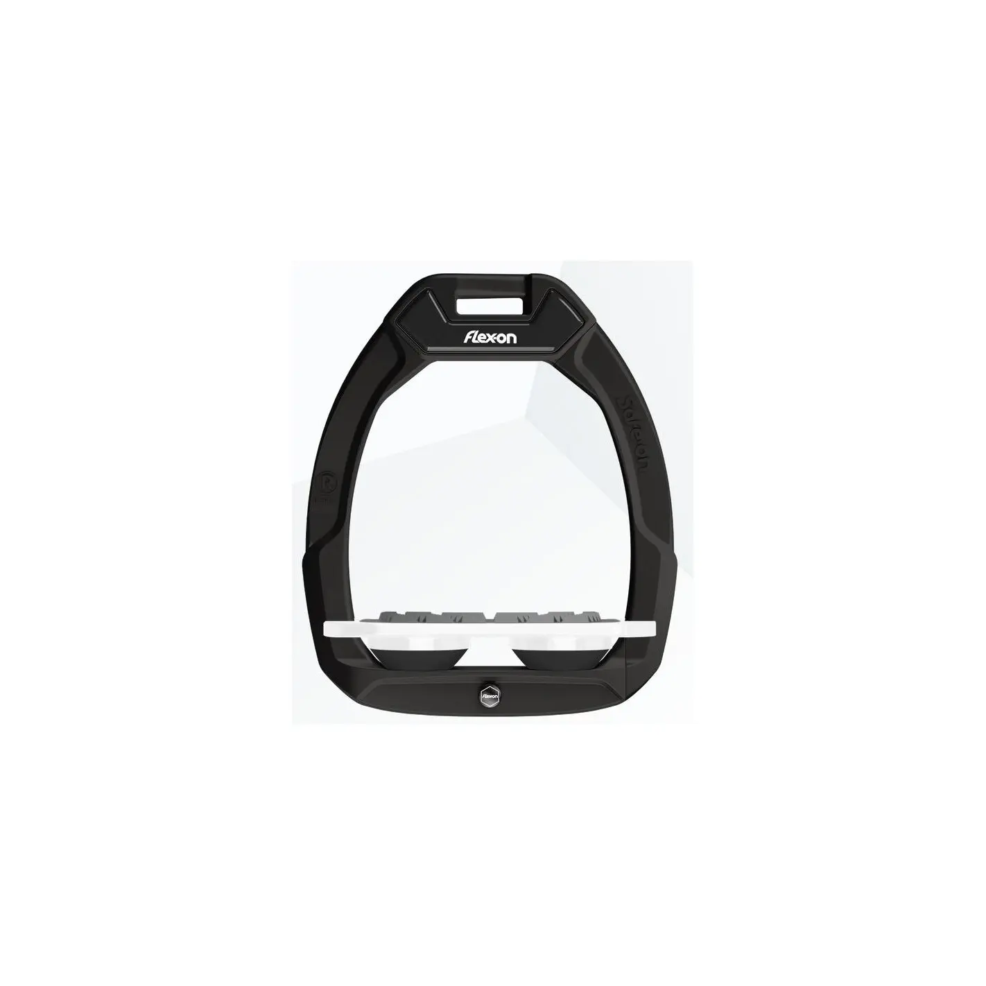 Flex-On Noir Étriers De Sécurité D’équitation Plat Grip /Blanc/ Safe-On