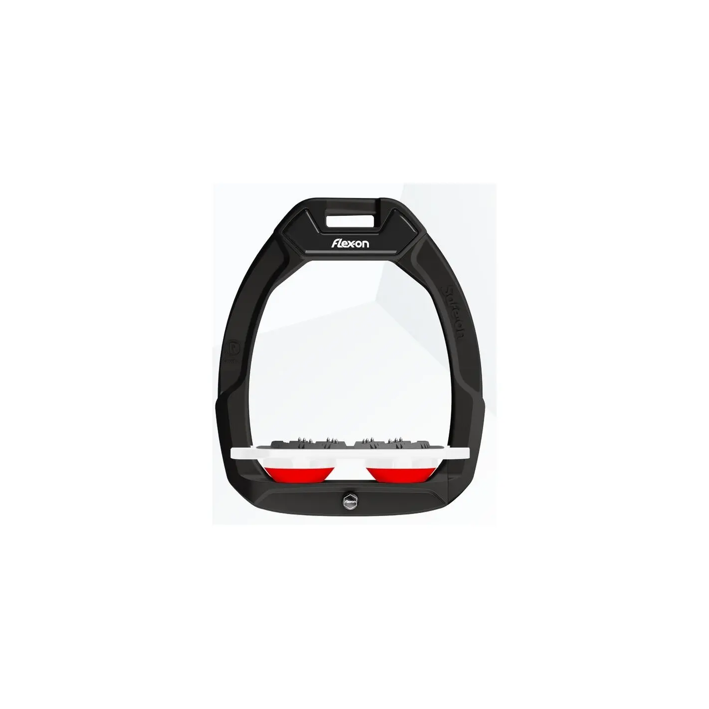 Sicherheitsreitsteigbügel Flach Ultra Grip Schwarz/Weiß/Rot Flex-On Safe-On