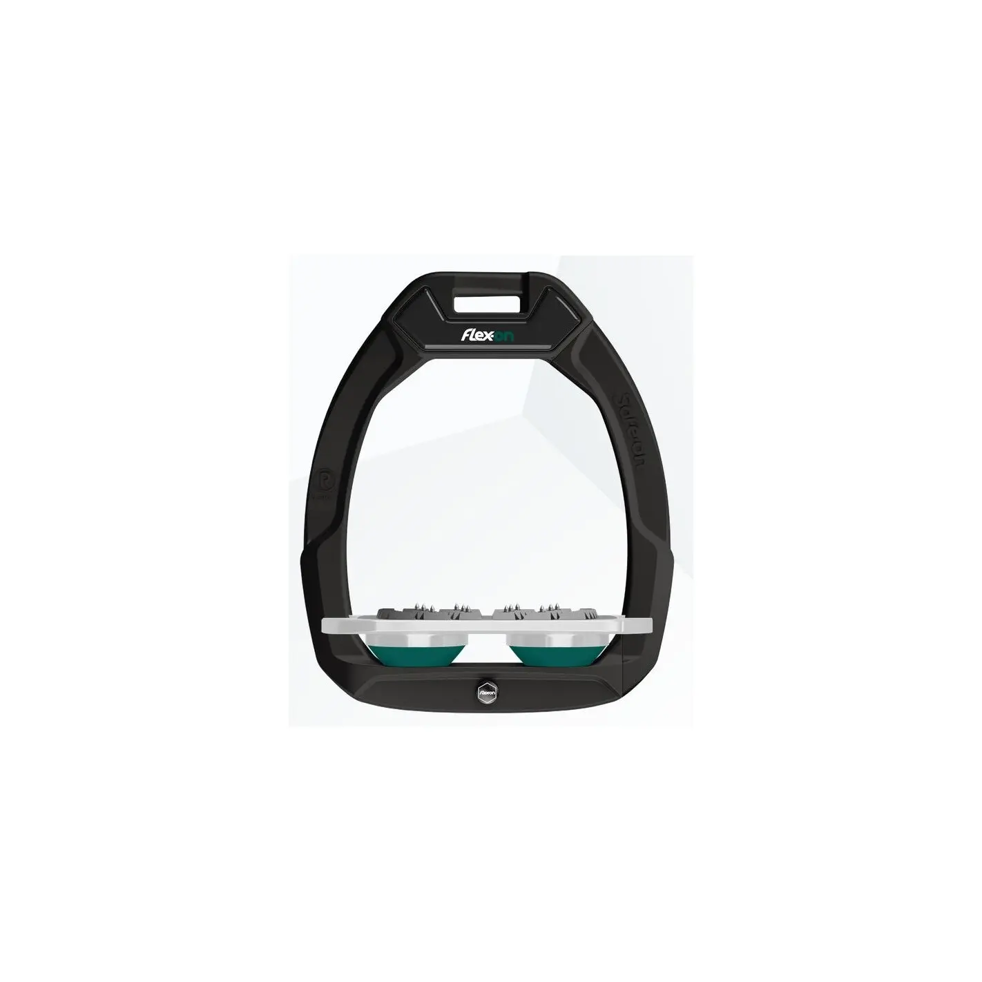 Sicherheitsreitsteigbügel Flach Ultra Grip Schwarz/Grün/Grau Flex-On Safe-On