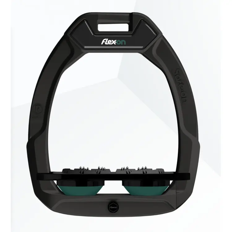 Sicherheits-Steigbügel Flat Ultra Grip Schwarz/Schwarz/Grün Flex-On Safe-On