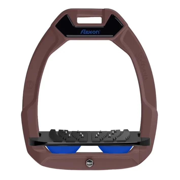 Sicherheitssteigbügel Reiten Neigung Ultra Grip Braun/Schwarz/Blau Flex-On Safe-On